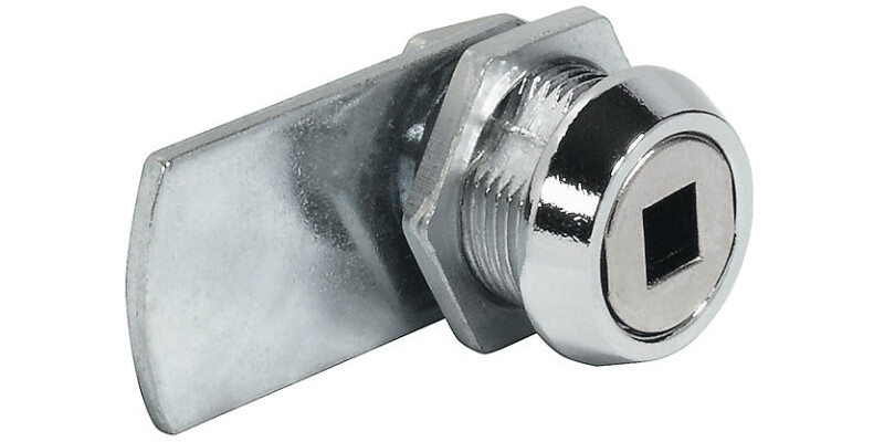 Cam Lock, for Square Profile Key, with Straight Cam and Nut Attachment