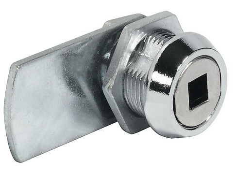 Cam Lock, for Square Profile Key, with Straight Cam and Nut Attachment