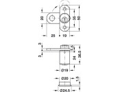 Cylinder CamLock w Trap D19mm Dif Dir.A