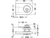 Glass Door Cyl Lever Lock B H1 MNP