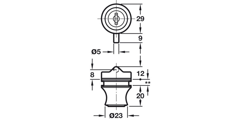 Glass Door Cyl Lock N7921PL MNP