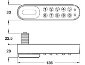 KitLock 1000 Dig Elect Lock-Horiz RH