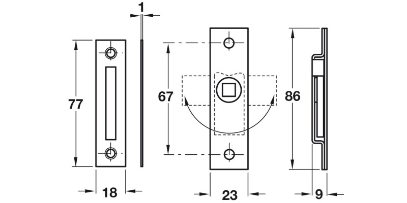 Budget Small Rim Lock Steel ZP