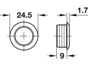 Mini Push-Lock Rosette D20/24.5mm Pl MN