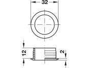 Push-Lock Rosette 19mm Pl MNP