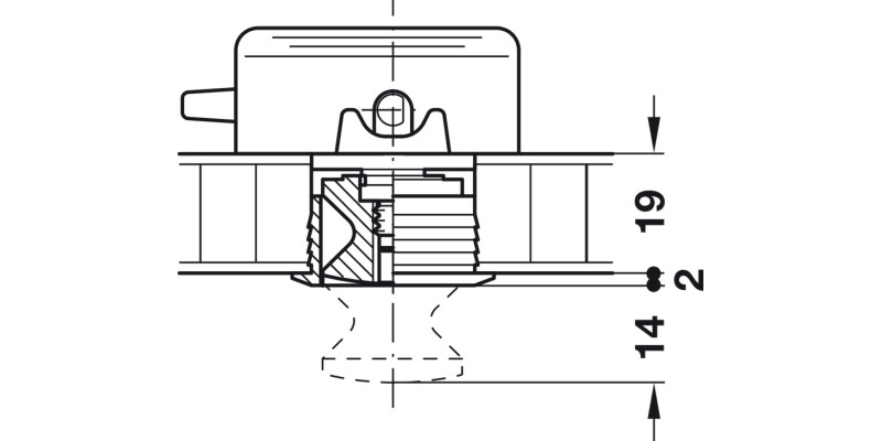 Push-Lock Rosette 19mm Pl MNP