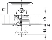 Push-Lock Rosette 19mm Pl MNP