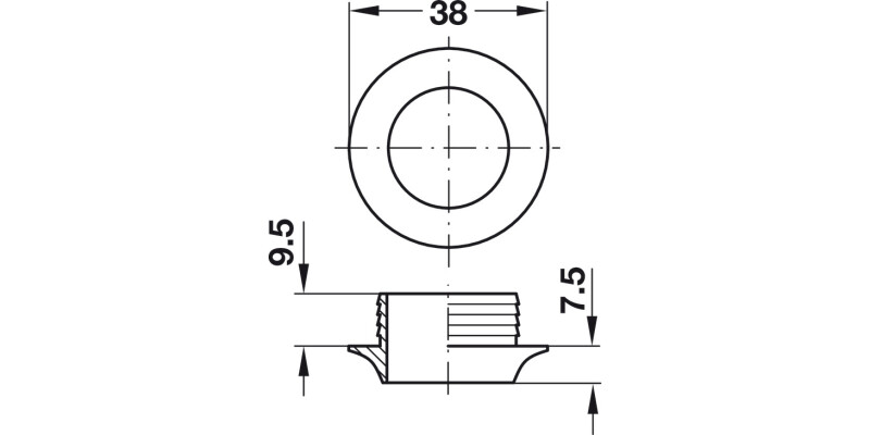 Push-Lock Rosette 13mm Pl MNP