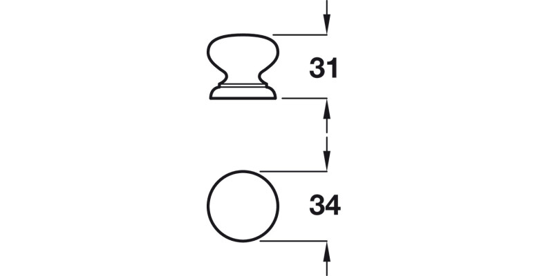 Knob Unfinished Beech D34x31mm