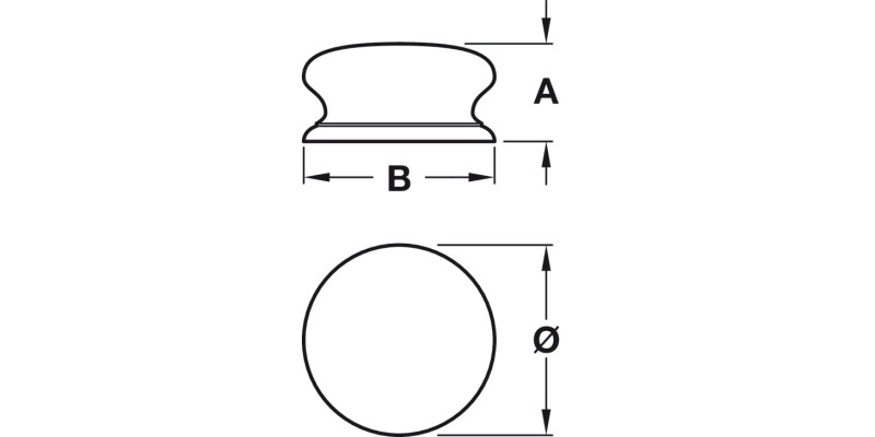 Knob Oak/Ant Oak Stained/Lacq D54x39mm