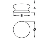 Knob Oak/Ant Oak Stained/Lacq D54x39mm