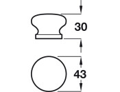 Knob Light Oak Stained/Lacq D43x30mm