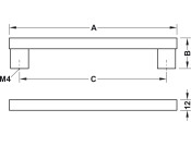 Bar Hdl BSS 12x214mm 192mm cc