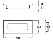 Inset Hdl Brass SNP 90x40x14mm