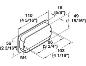Inset Hdl ZA Matt Chr 109x56mm