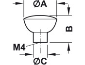 Dimple Knob ZA Matt Nkl D28x24mm
