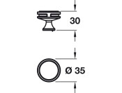 Oberon Knob ZA Gold Champ D35x30mm