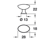 Pearl Knob Brush Copper 28x18x22mm