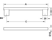 GRAF 2 Bar Handle Alu Black 160 mm cc