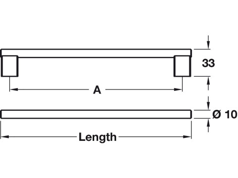 GRAF 2 Bar Handle Alu Black 160 mm cc