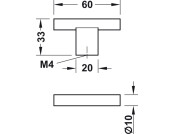 GRAF 2 T Knob Alu Black 60x33mm