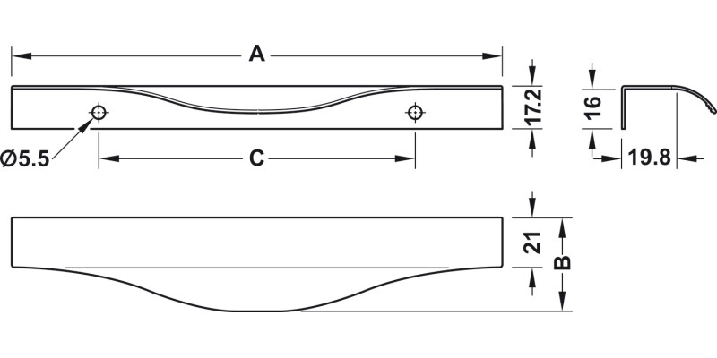 Noma Profile Hdl Alu SS Effect 256mm cc