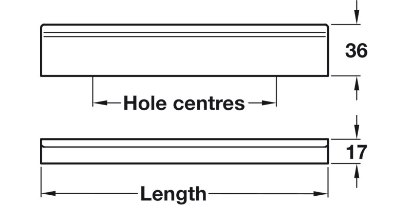 Curve Profile Handle Alu St St 32mm cc