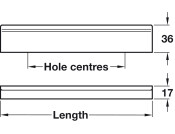 Curve Profile Handle Alu St St 32mm cc