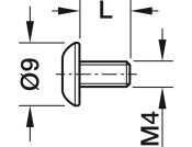 End Screw M4 Thread St NP M4x8mm