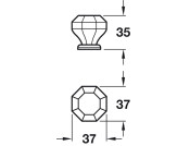 Burbridge Knob Brs Pol Nkl D37x35mm
