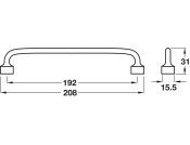 Floid Bar Hdl ZA Pewter Effect 192mm cc