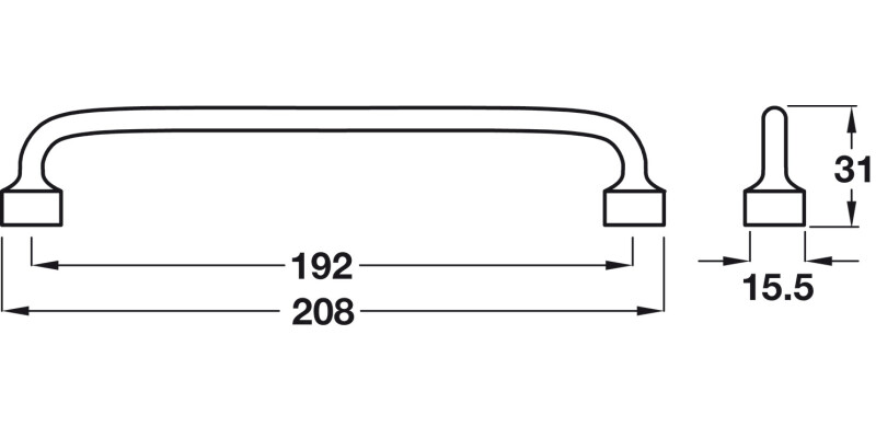 Floid Bar Hdl ZA Matt Black 192mm cc