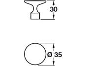 Floid Knob ZA Matt Black D35x30mm