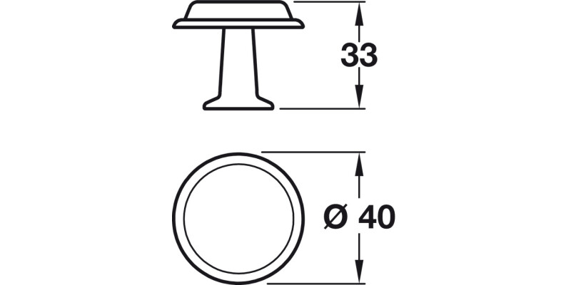 Land Knob ZA Matt Black D40x33mm