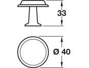 Land Knob ZA Matt Black D40x33mm