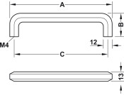 Bolsena Pull Hdl ZA Matt Blk 160mm cc