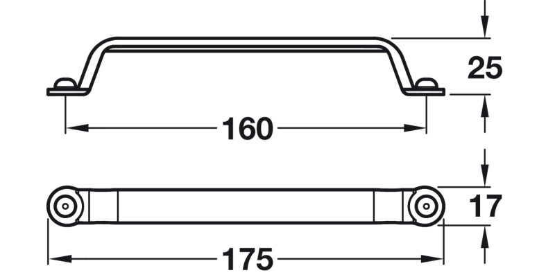 Button D Pull Hdl ZA Matt Black 160mm cc