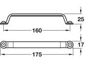 Button D Pull Hdl ZA Matt Black 160mm cc