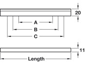 Angle Pull Hdl Alu SSE 96/128/160mm cc