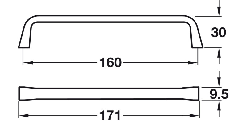 Este Pull Hdl ZA Gph Gry 160mm cc
