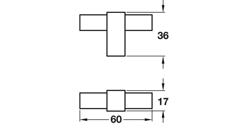 Tiberius T Knob Alu Blk Nlk 60x36mm