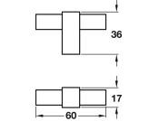 Tiberius T Knob Alu Blk Nlk 60x36mm
