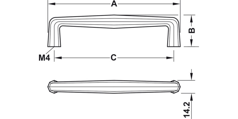 Allaro Pull Hdl Cast Iron 96mm cc