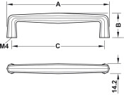 Allaro Pull Hdl Cast Iron 96mm cc