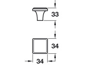 Varaita Knob C.Iron Natural 34x34x33mm