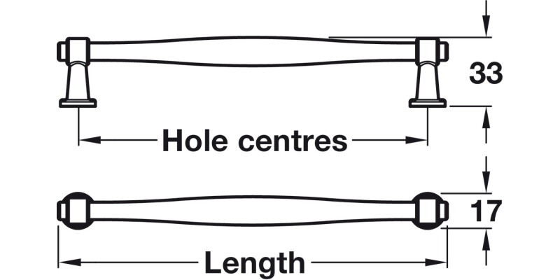 Staffora Bar Hdl C.Iron Natural 160mm cc