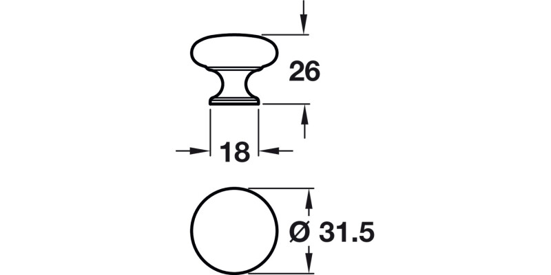 Duke Knob ZA Bru Brass D31.5x25.6mm