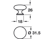 Duke Knob ZA Bru Brass D31.5x25.6mm