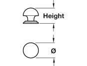 Bevera Knob Brass Pol Nkl D38x37mm