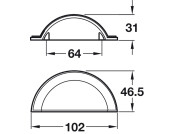 Bevera Cup Hdl C.Iron Aged Brs 64mm cc